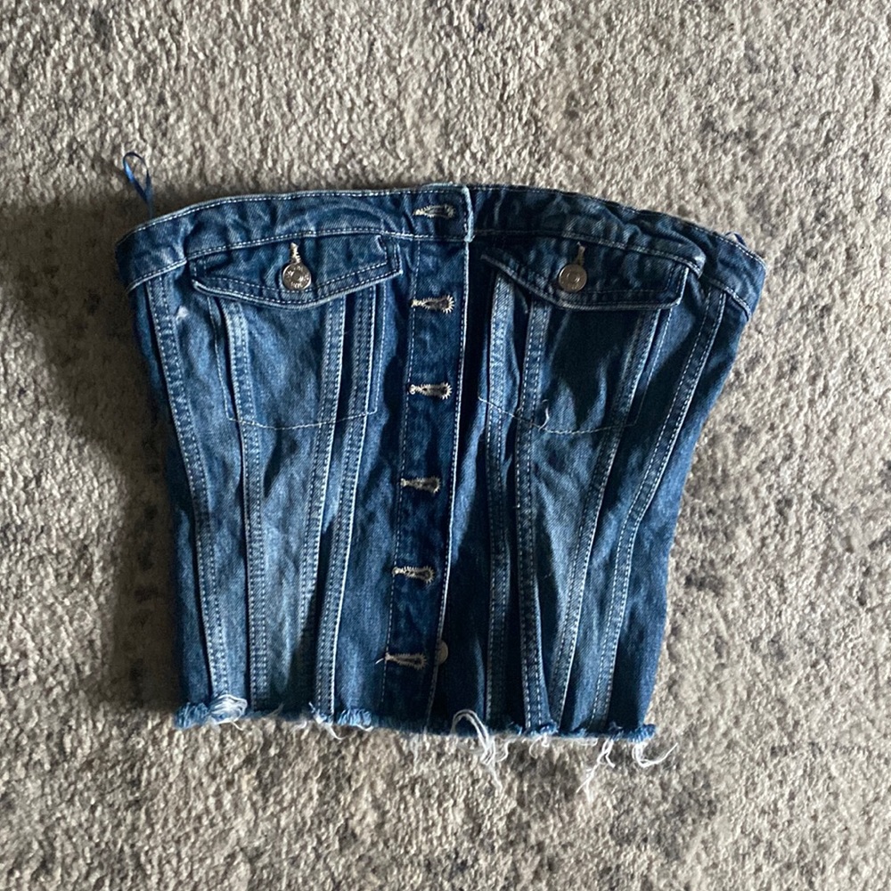 Tube denim top. Runs tight for medium